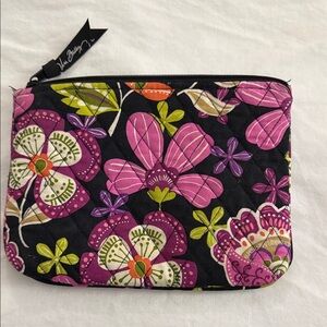 Vera Bradley Black and Pink Floral Makeup Bag